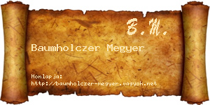 Baumholczer Megyer névjegykártya